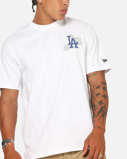 NEA-J12 (New era los angeles dodgers trend pop grunge rose short sleeve oversized t-shirt white) 102594000