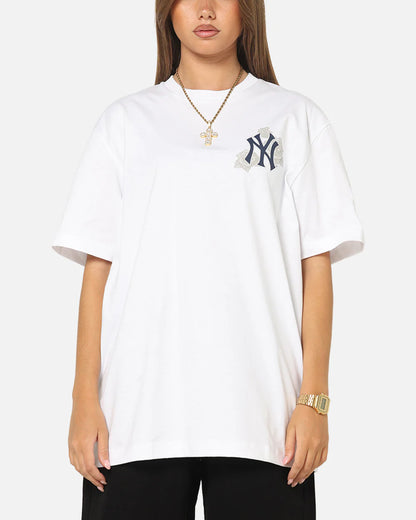 NEA-L12 (New era new york yankees trend pop grunge rose short sleeve oversized t-shirt white) 102594000