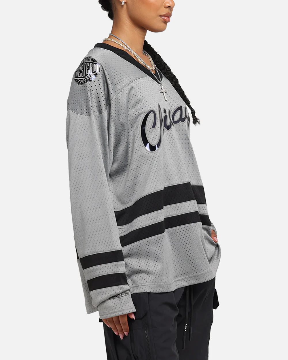 MNA-U47 (Mitchell & ness chicago bulls chrome jersey gunmetal grey/charcoal) 102596956