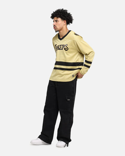 MNA-Q47 (Mitchell & ness los angeles lakers chrome jersey khaki/black)