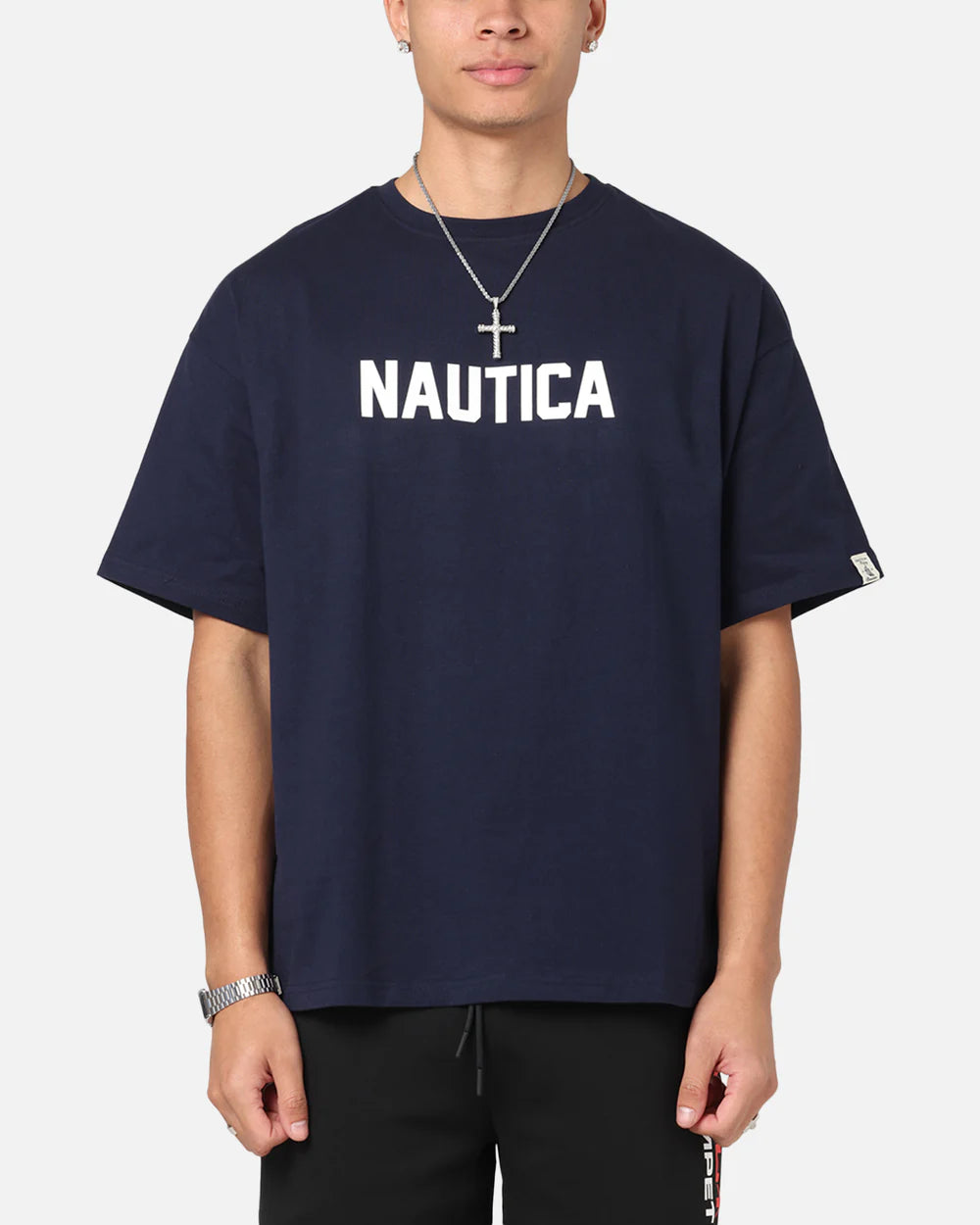 NTA-W14 (Nautica box fit basic logo logo t-shirt navy) 122593478