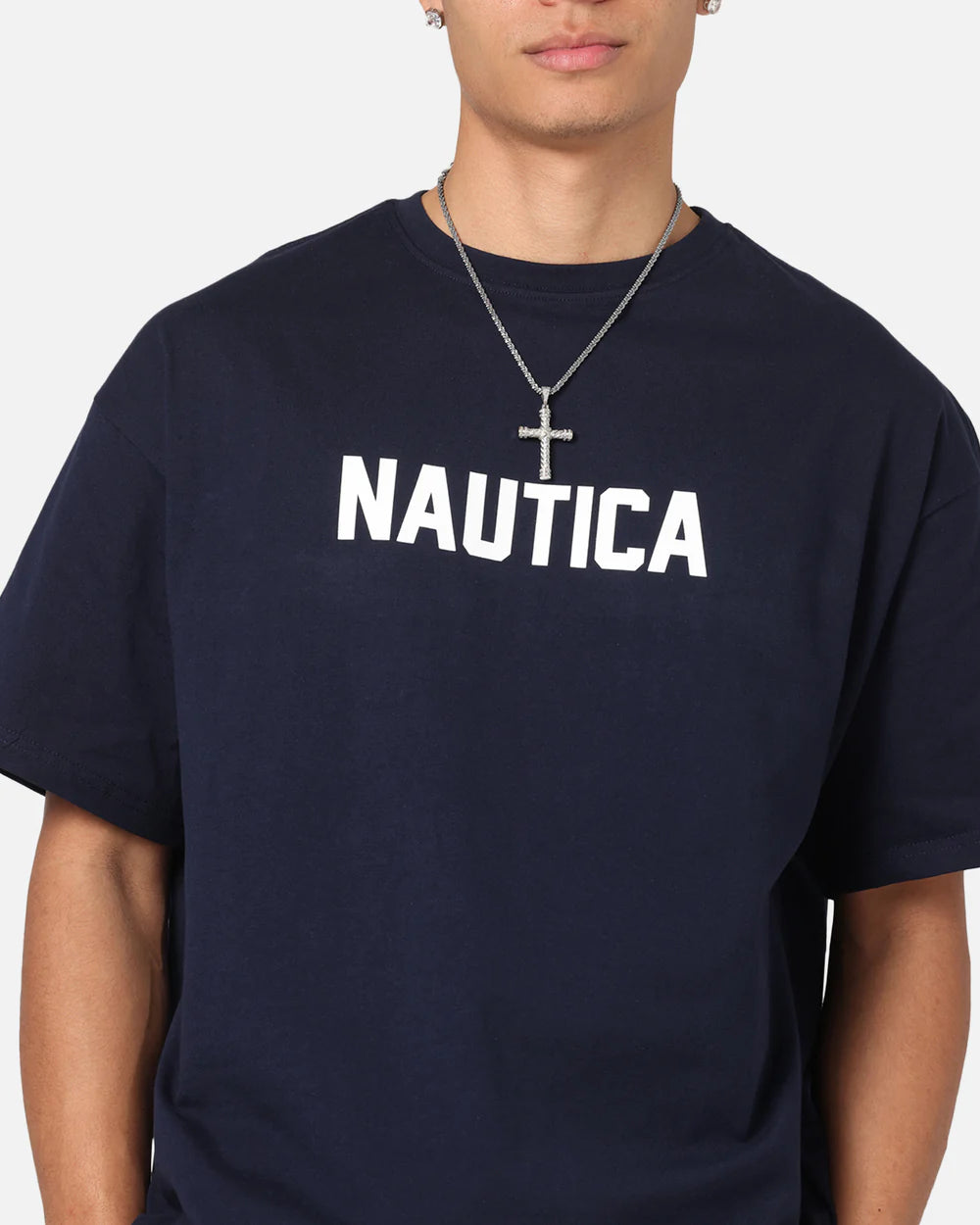 NTA-W14 (Nautica box fit basic logo logo t-shirt navy) 122593478