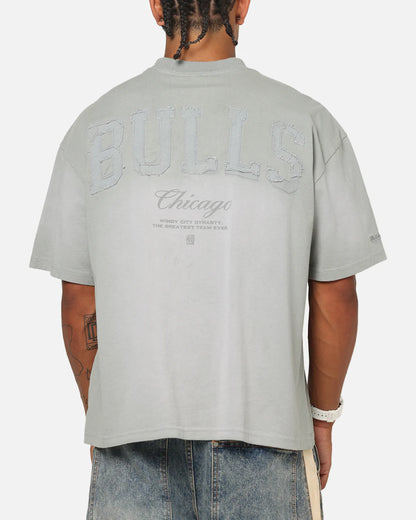MNA-H48 (Mitchell & ness chicago bulls big oversized logo t-shirt nuetral grey) 102593913