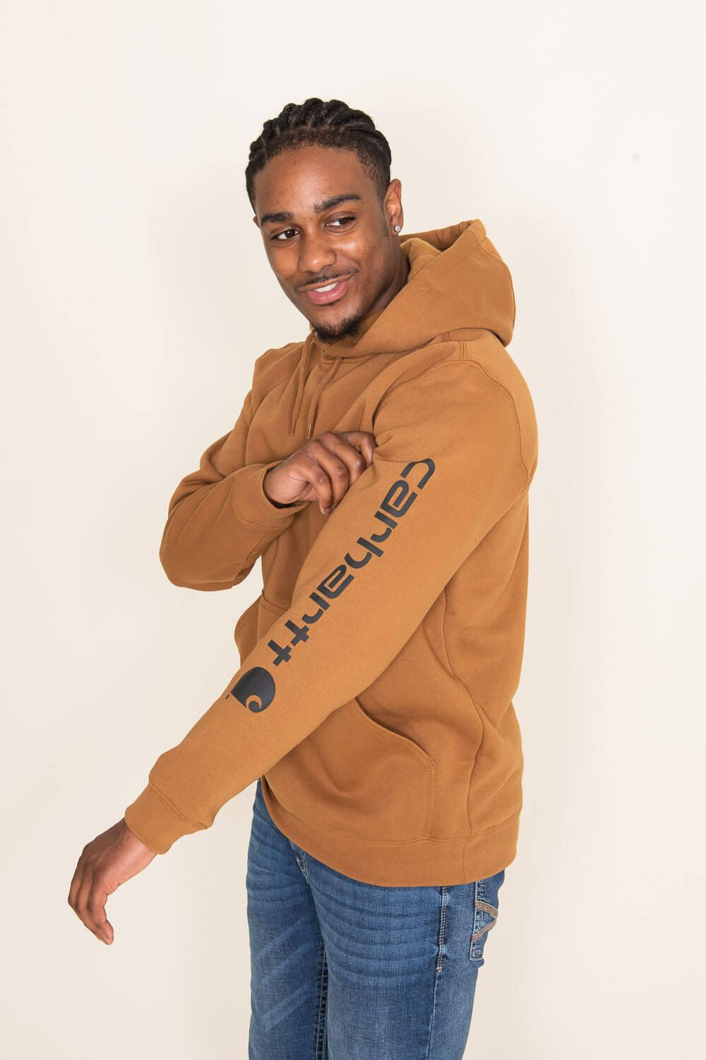 CHA-M3 (Carhartt midweight hooded logo sweatshirt brown) 62496090