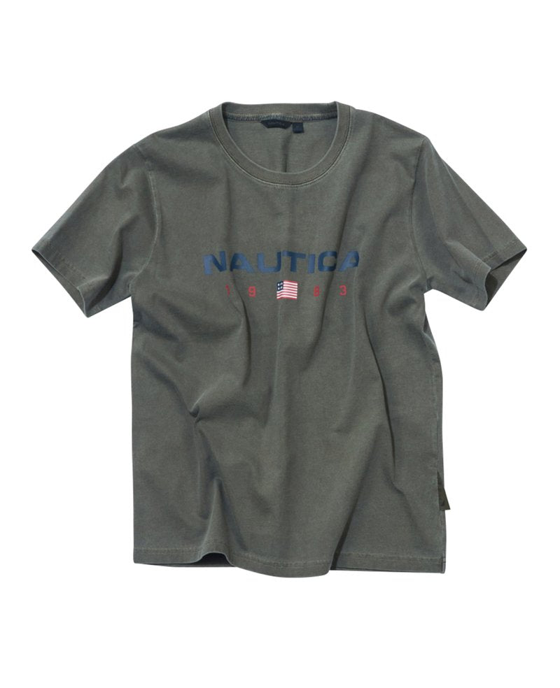 NTA-L16 (Nautica 83 flag pigment short sleeve t-shirt olive) 62694783