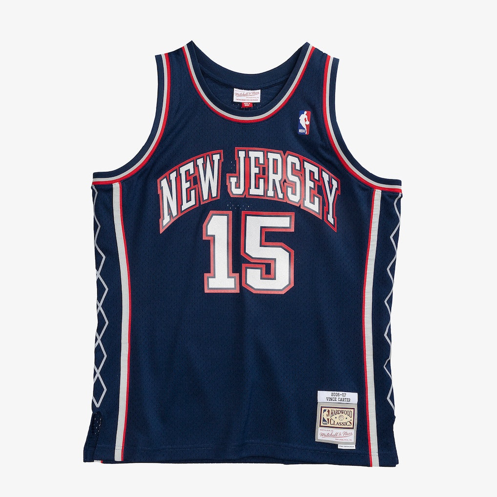 MNA-F47 (Mitchell & ness Vince Carter Navy New Jersey Nets 2006/07 Hardwood Classics Swingman Player Jersey #15 navy) 92598260