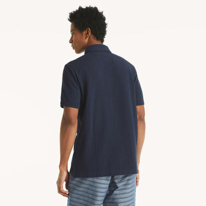 NTA-S12 (Nautica button down seersucker short sleeve polo navy seaside) 52595217