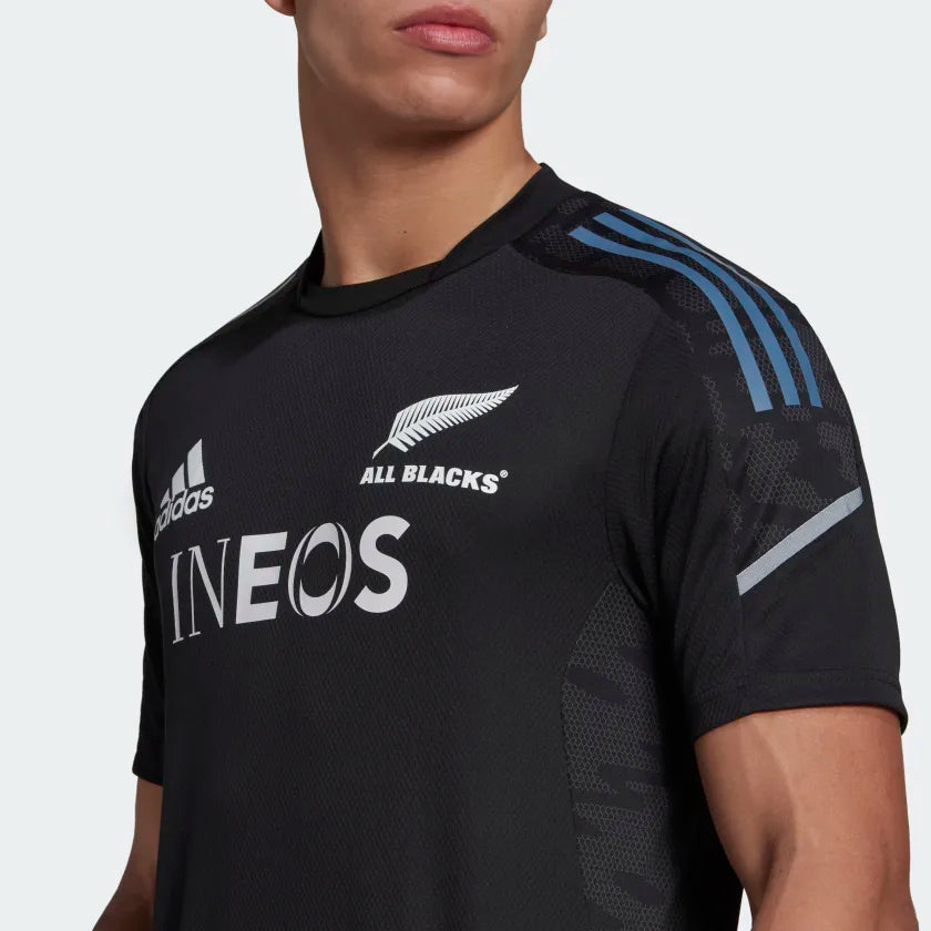 AA-M20 (Adidas all blacks rugby performance tee black/white/wonder steel) 42393638 ADIDAS