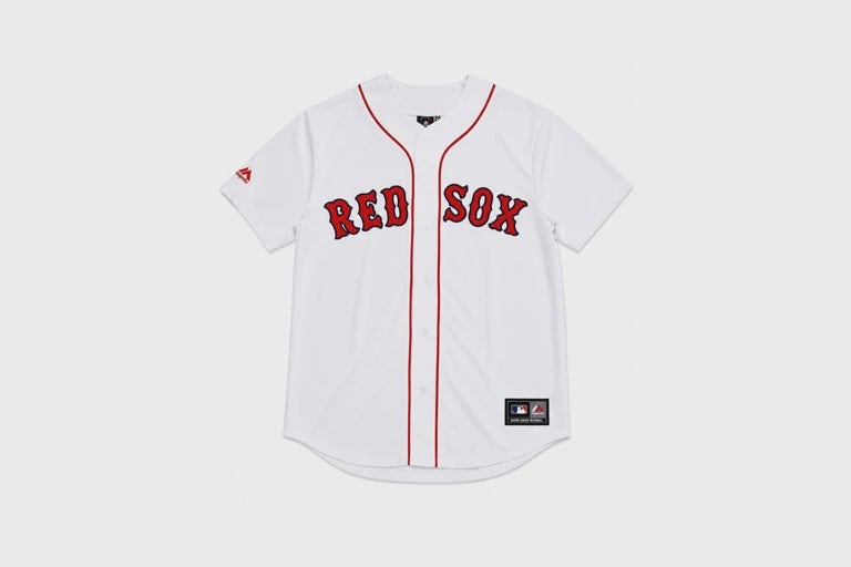 MJA-P15 (Majestic mlb boston red sox home replica button up jersey white) 82696087