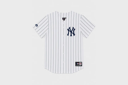 MJA-T15 (Majestic mlb new york yankees home replica button up jersey white/navy pinstripe) 82696087