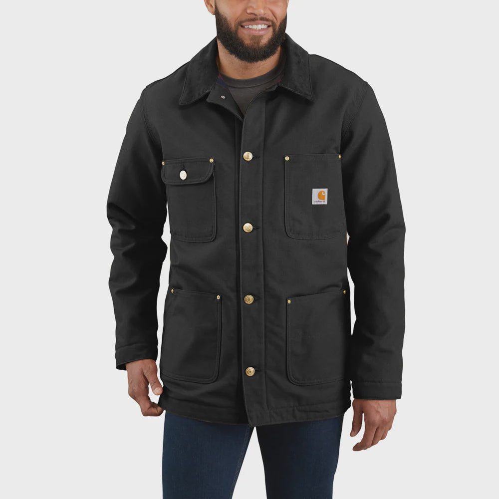 CHA-O8 (Carhartt iconic rugged flex duck chore coat black) 925915887
