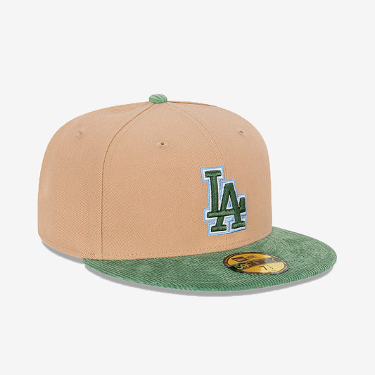 NEC-L54 (New era 5950 oasis cord los angeles dodgers camel/cilantro green fitted cap) 92393970