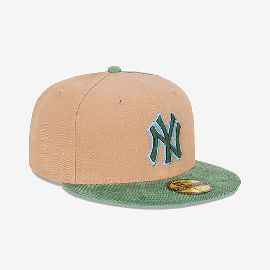 NEC-M54 (New era 5950 oasis cord new york yankees camel/cilantro green fitted cap) 92393970