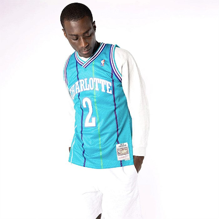 MNA-Q37 (Mitchell and ness swingman jersey char johnson hornets teal) 72497996