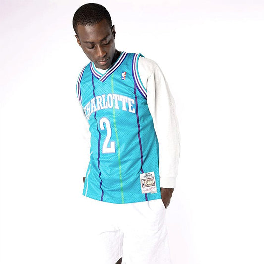 MNA-Q37 (Mitchell and ness swingman jersey char johnson hornets teal) 72497996