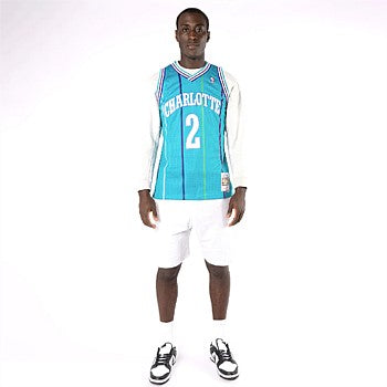 MNA-Q37 (Mitchell and ness swingman jersey char johnson hornets teal) 72497996