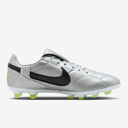 N-P137 (Nike premier III firm ground football boot metallic silver/black/white) 1249979