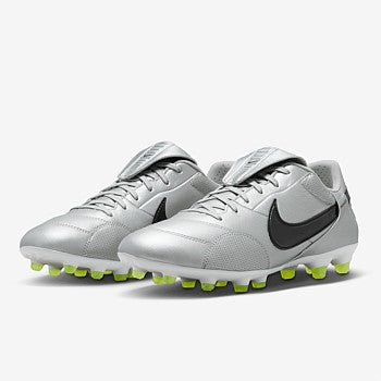 N-P137 (Nike premier III firm ground football boot metallic silver/black/white) 1249979