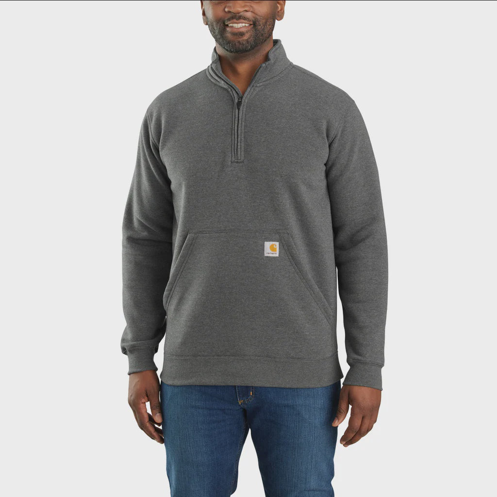 CHA-F7 (Carhartt midweight loose fit quarter zip mock neck sweatshirt carbon heather) 22596305