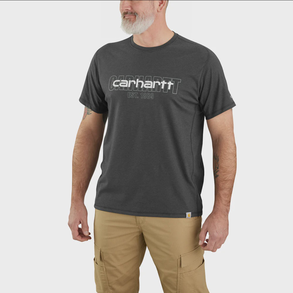 CHA-O6 (Carhartt midweight relaxed fit logo graphic t-shirt carbon heather) 102493015