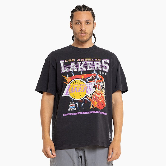 MNA-B35 (Mitchell and ness lightning hoop tee lakers standard black) 22493478