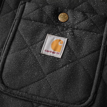 CHA-S9 (Carhartt rain defender loose fit heavyweight quilted press-stud front shirt jacket black) 826912050