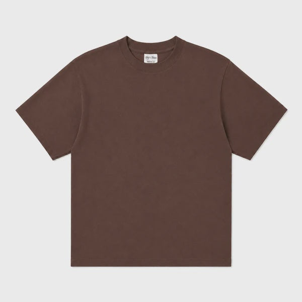 SKA-N (Shaka wear streetwear 10M-006 essentials max heavyweight cropped tee short sleeve tee brown)