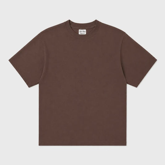 SKA-N (Shaka wear streetwear 10M-006 essentials max heavyweight cropped tee short sleeve tee brown)