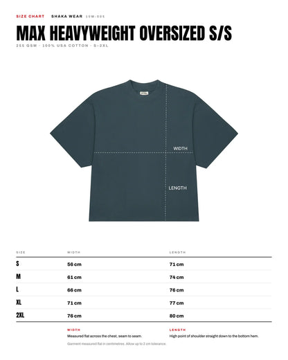 SKA-Q (Shaka wear streetwear 10M-005 essentials max heavyweight oversized short sleeve tee white)