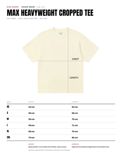 SKA-S (Shaka wear streetwear 10M-006 essentials max heavyweight cropped tee short sleeve tee white)