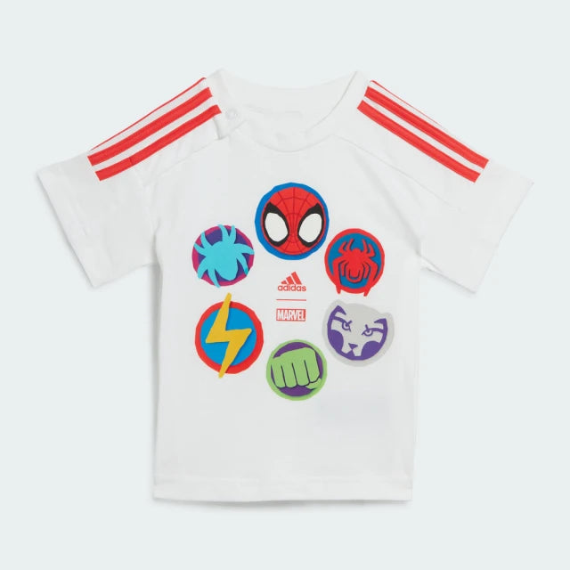 AA-T21 (Adidas x marvel spider-man tee and shorts set white/bright red) 92394095