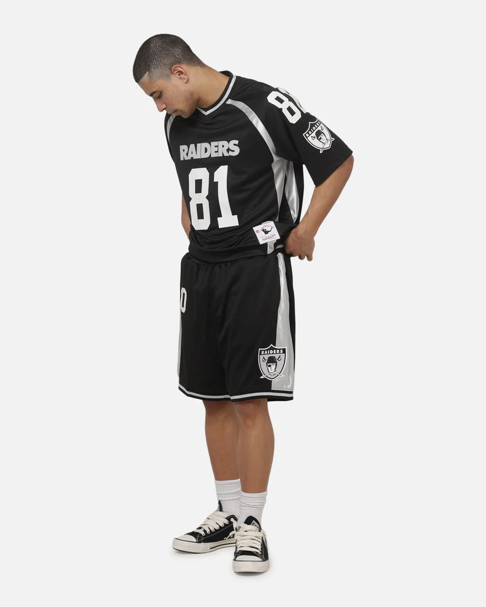 MNA-O53 (Mitchell & ness las vegas raiders established mesh shorts black) 82695652