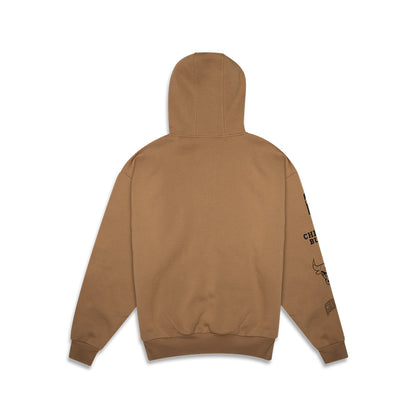 NEA-H6 (New era chicago bulls quarter zip hoodie camel/black) 52397000 NEW ERA