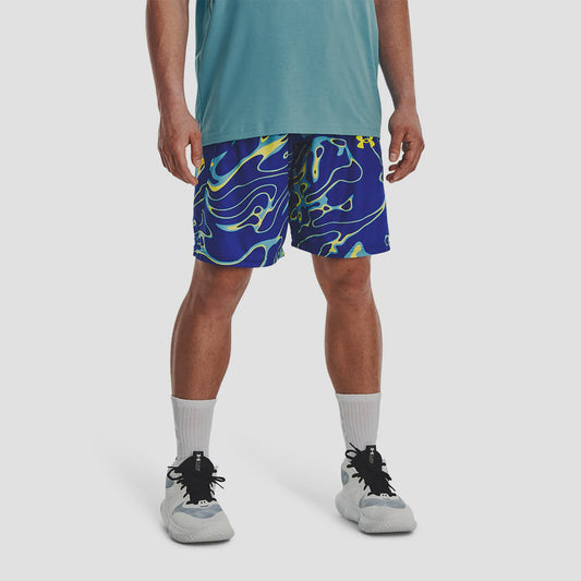 UAA-V9 (Under armour mens baseline 10"print short royal/starfruit) 42293478