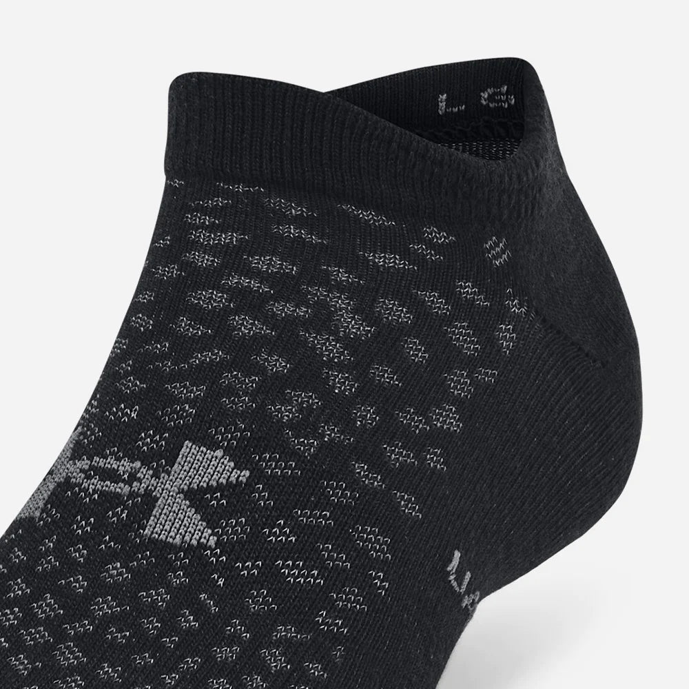 UAA-A11 (Under armour unisex essentials 6pack no show socks black/white/halo gray) 102391739