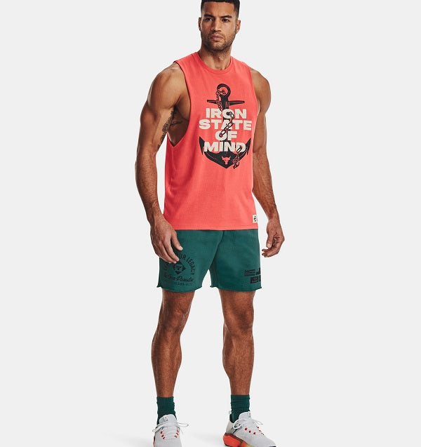 UAA-B9 (Under armour mens project rock iron muscle tank vermillion/black) 22392173