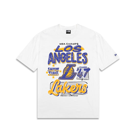 NEA-V8 (New era oversize los angeles lakers tee white/team colours) 52494000