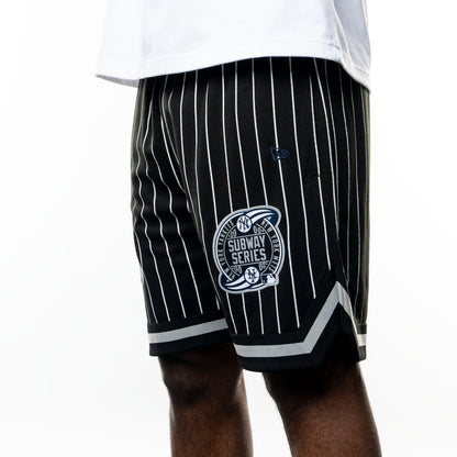 NEA-I8 (New era oversize mesh pinstripe new york yankees shorts black/grey/white) 52495500