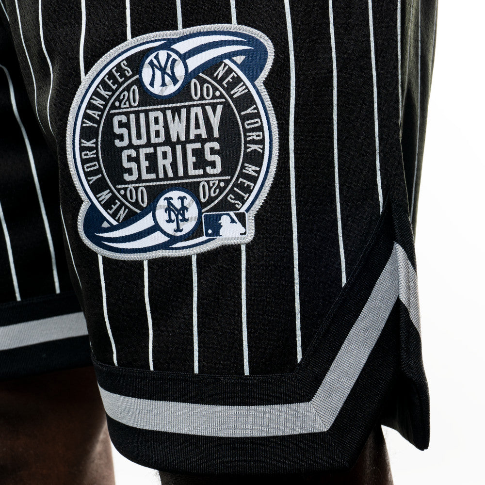 NEA-I8 (New era oversize mesh pinstripe new york yankees shorts black/grey/white) 52495500