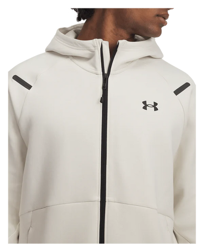 UAA-N14 (Under armour mens unstoppable fleece full-zip hoodie stone/black) 32597391