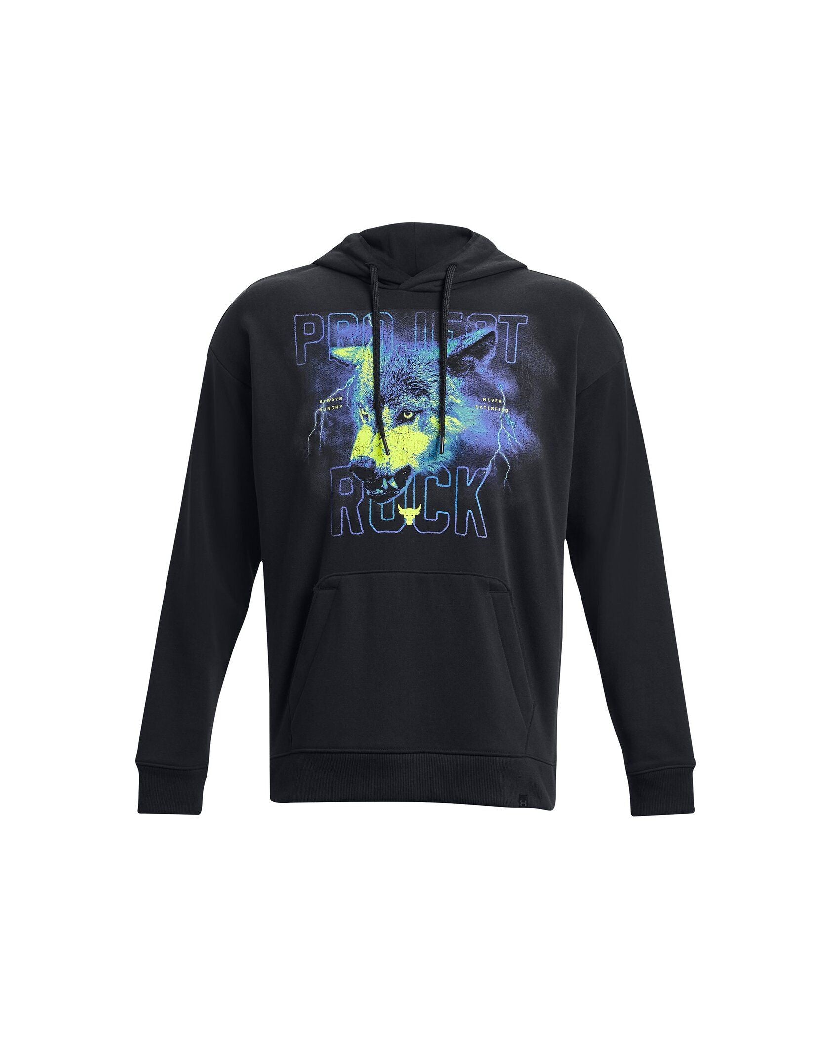 UAA-L11 (Under armour mens project rock heavy weight terry hoodie black/electric purple) 122395652