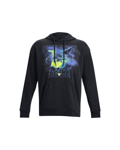 UAA-L11 (Under armour mens project rock heavy weight terry hoodie black/electric purple) 122395652