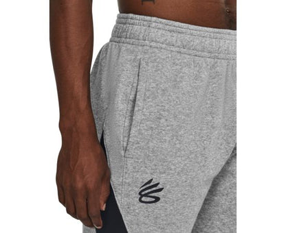 UAA-Q11 (Under armour mens curry splash fleece short mod gray/heather/black) 122393478