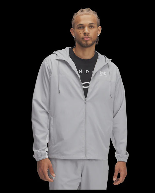 UAA-A15 (Under armour mens rival woven windbreaker jacket mod gray/white) 52595217