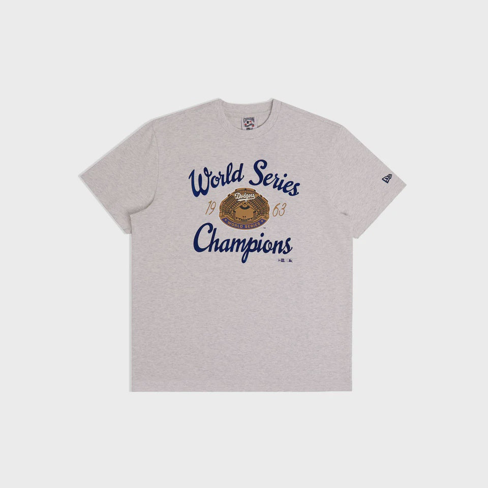 NEA-Y12 (New era mlb los angeles dodgers cooperstown 60s showcase coop champions oversize t-shirt ecru heather) 122594250