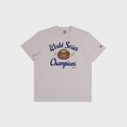 NEA-Y12 (New era mlb los angeles dodgers cooperstown 60s showcase coop champions oversize t-shirt ecru heather) 122594250