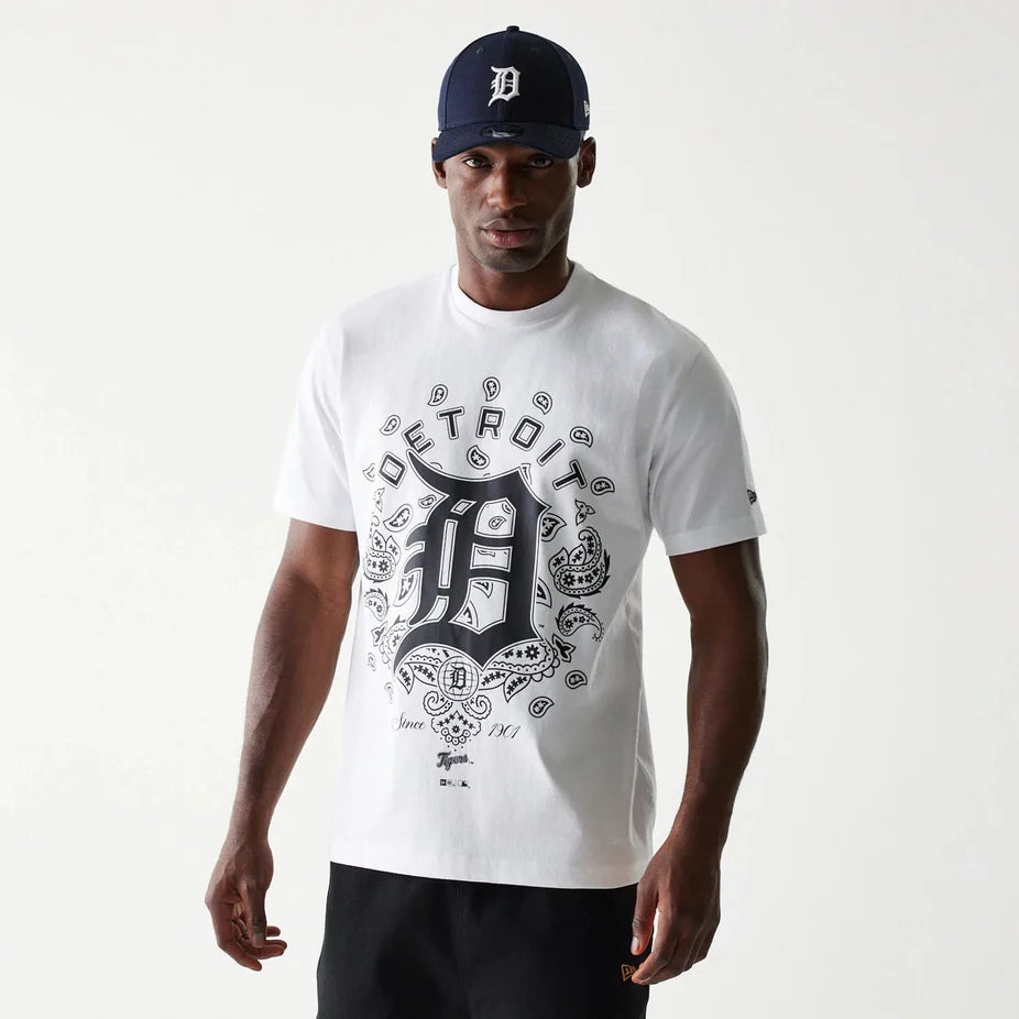 NEA-E12 (New era mlb oversize detroit tigers paisley tee white) 92594000