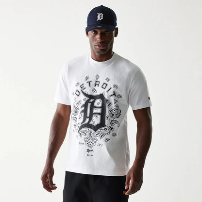 NEA-E12 (New era mlb oversize detroit tigers paisley tee white) 92594000