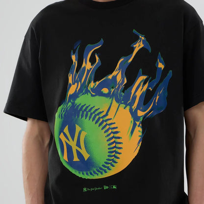 NEA-J13 (New era mlb new york yankees on fire oversize tee black) 12694000