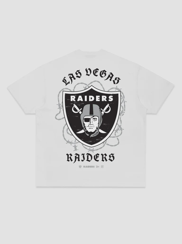 NEA-K14 (New era barbed wire las vegas raiders short sleeve relaxed fit t-shirt white) 52693750